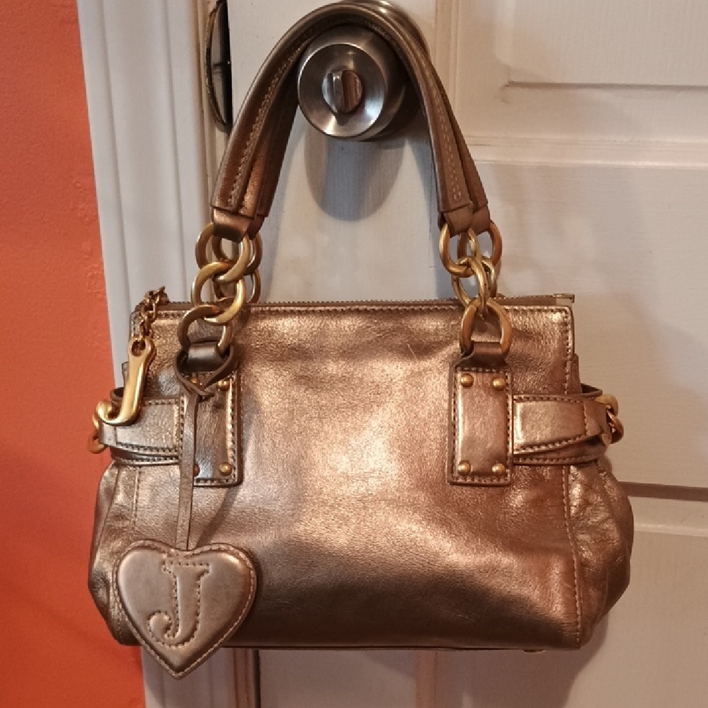 Vintage Gold Genuine Leather Juicy Couture Handbag